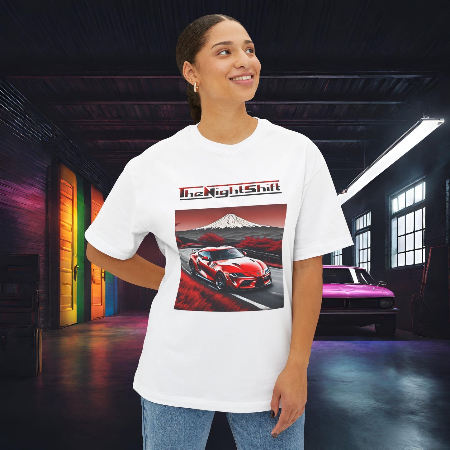 Toyota Supra MK-V Mt Fuji-Premium, Ultra Soft, Unisex Oversized Boxy Tee