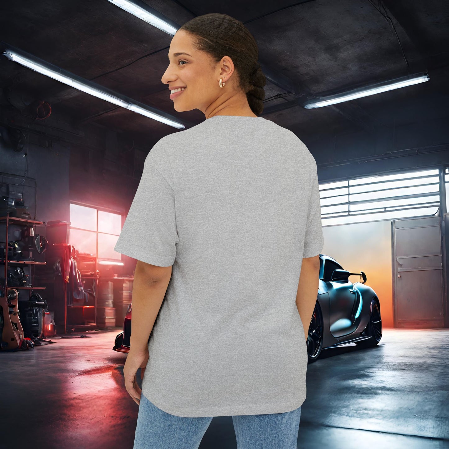 Mazda RX7 Synthwave-Premium, Ultra Soft Unisex Oversized Boxy Tee