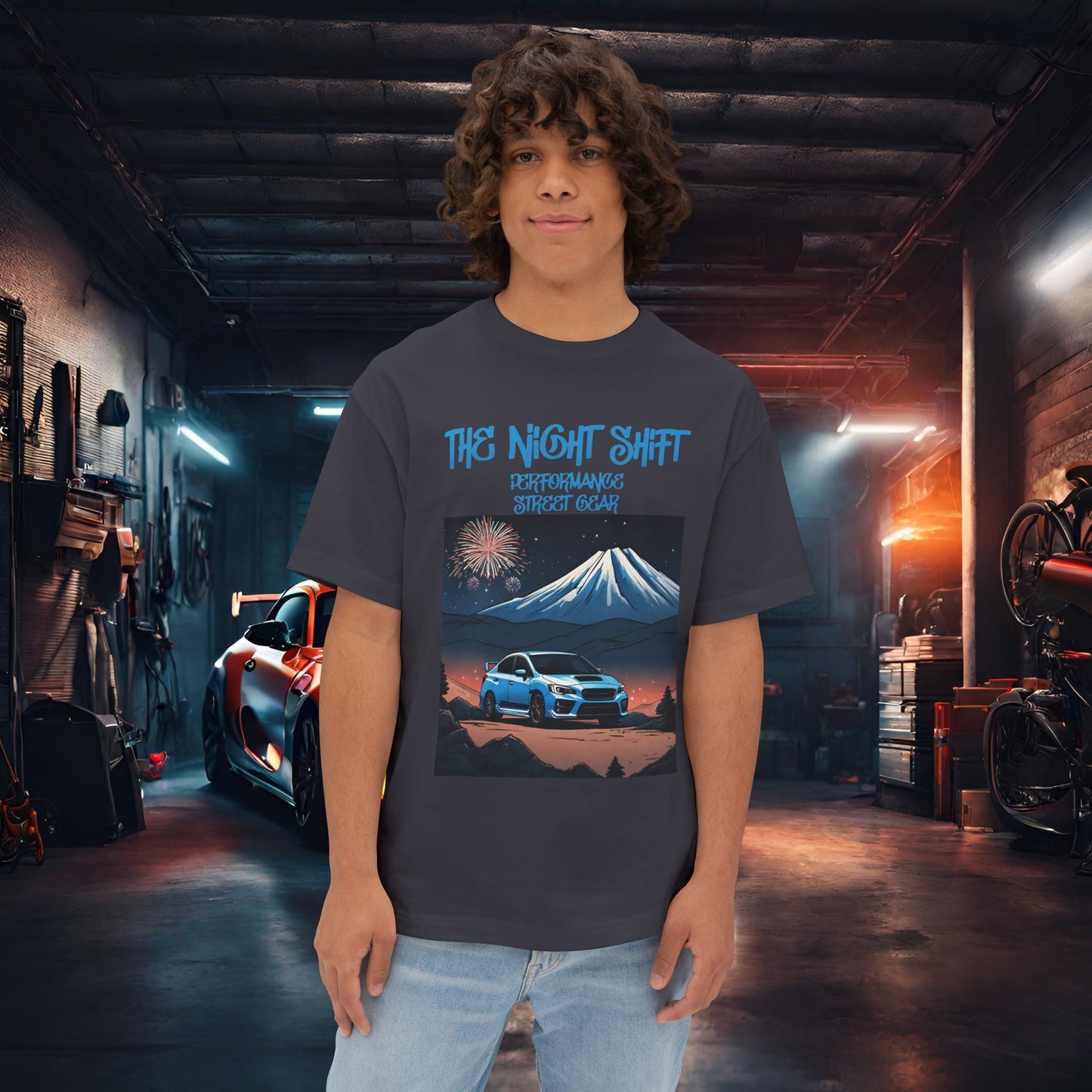 Subaru WRX/STI Fireworks In The Mountains-Premium, Ultra Soft Unisex Oversized Boxy Tee