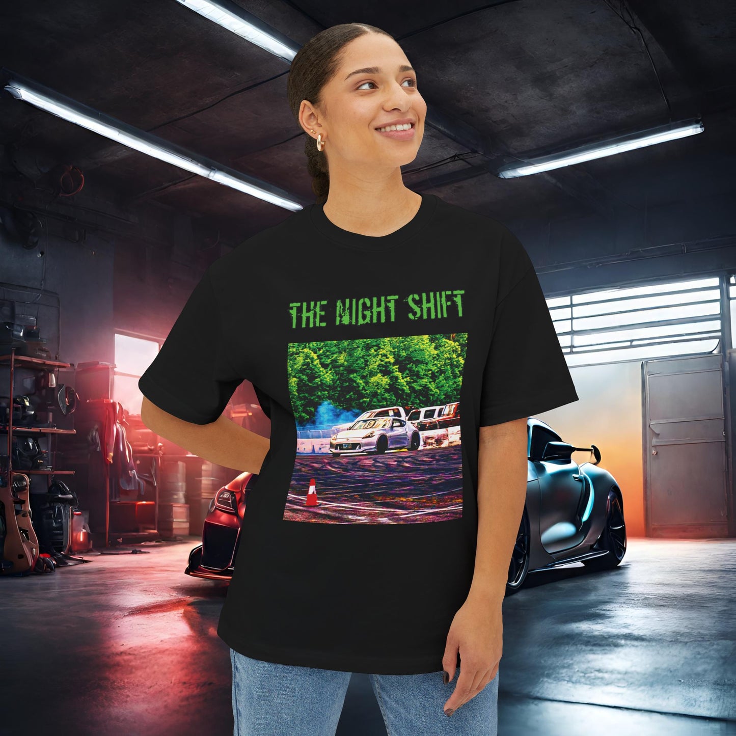 Nissan 370z Drifting Nedco NHMS-Premium, Ultra Soft Unisex Oversized Boxy Tee