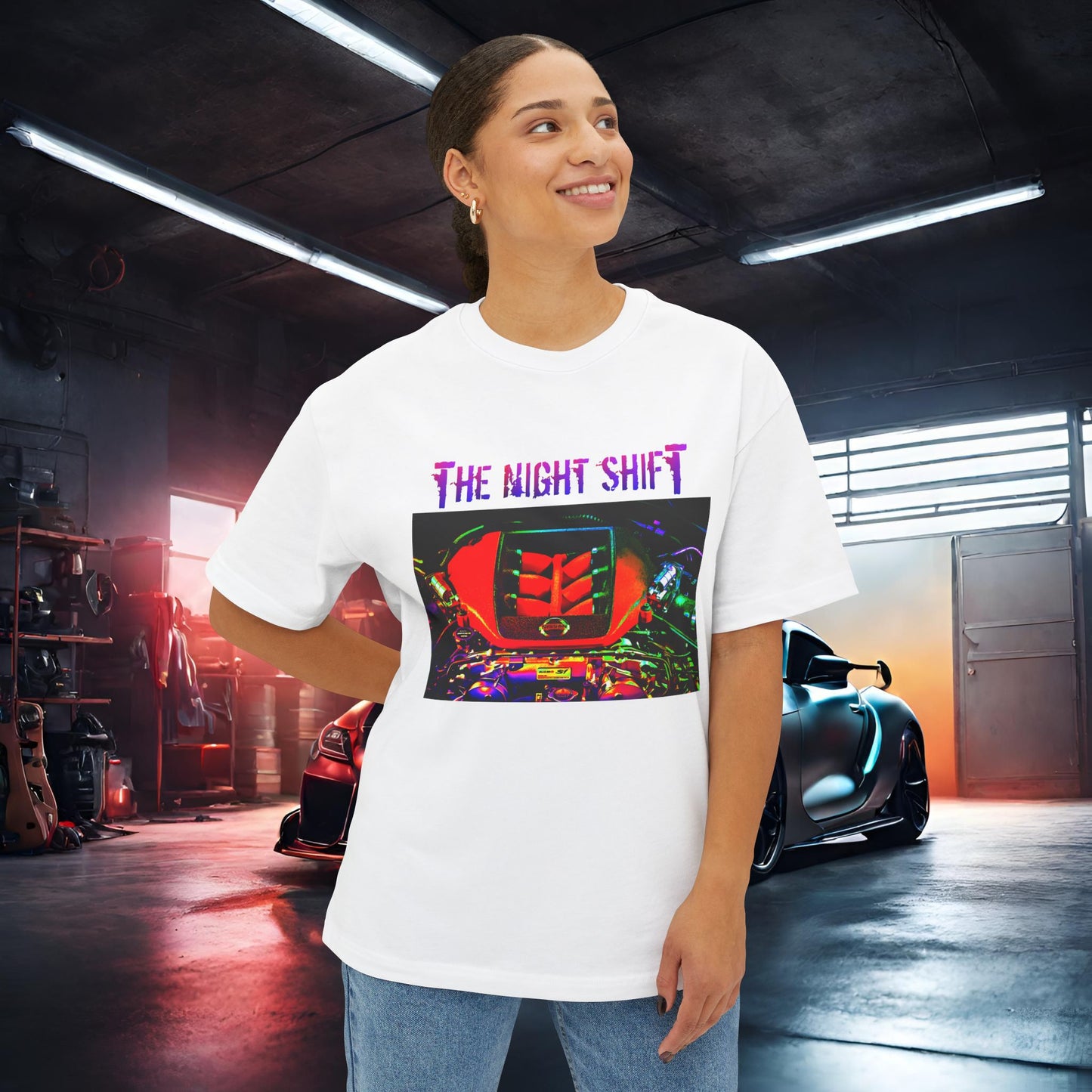 VR38DETT Synthwave-Premium, Ultra SoftUnisex Oversized Boxy Tee