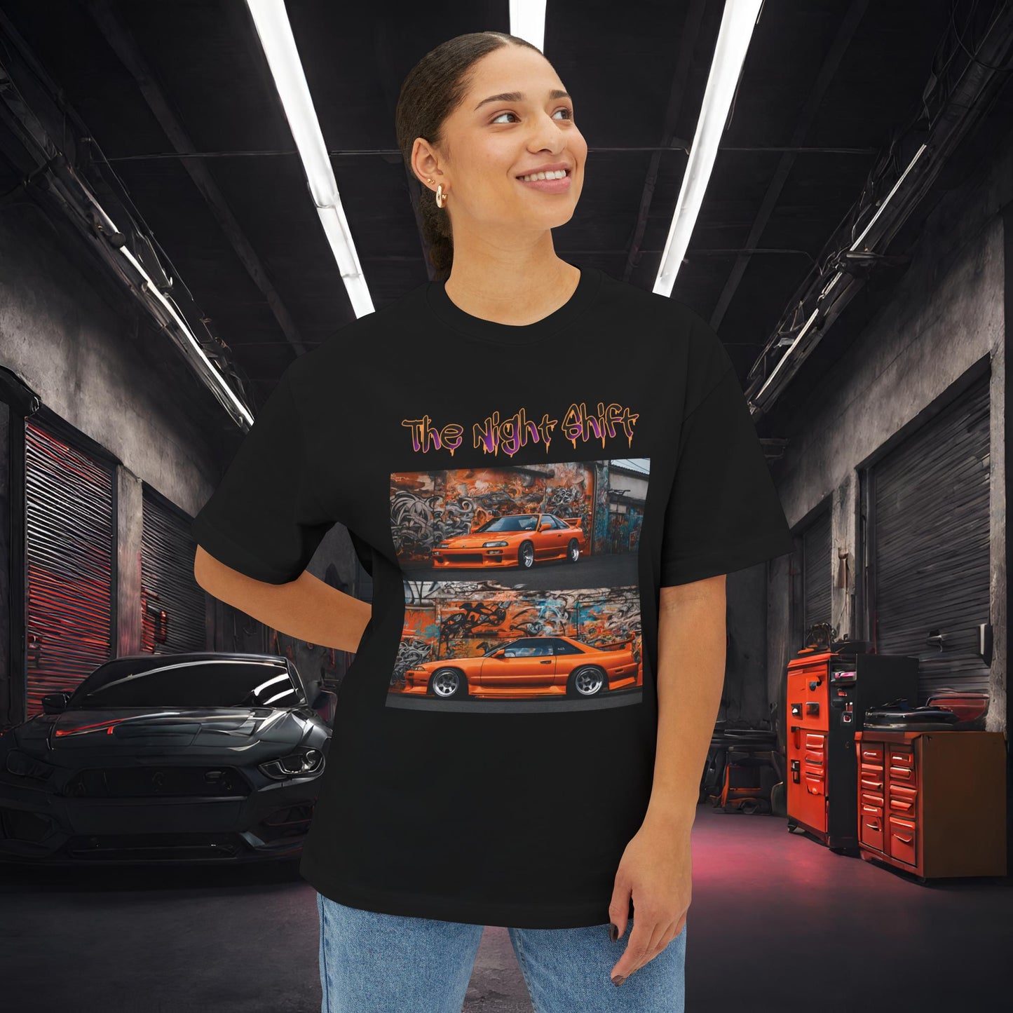 Nissan 240sx Double Stack Graffiti-Premium, Ultra Soft Unisex Oversized Boxy Tee