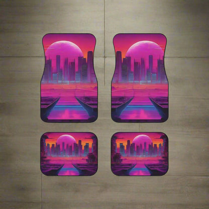 Sunset Synthwave-Premium, High Quality Car Floor Mats (Set of 4)