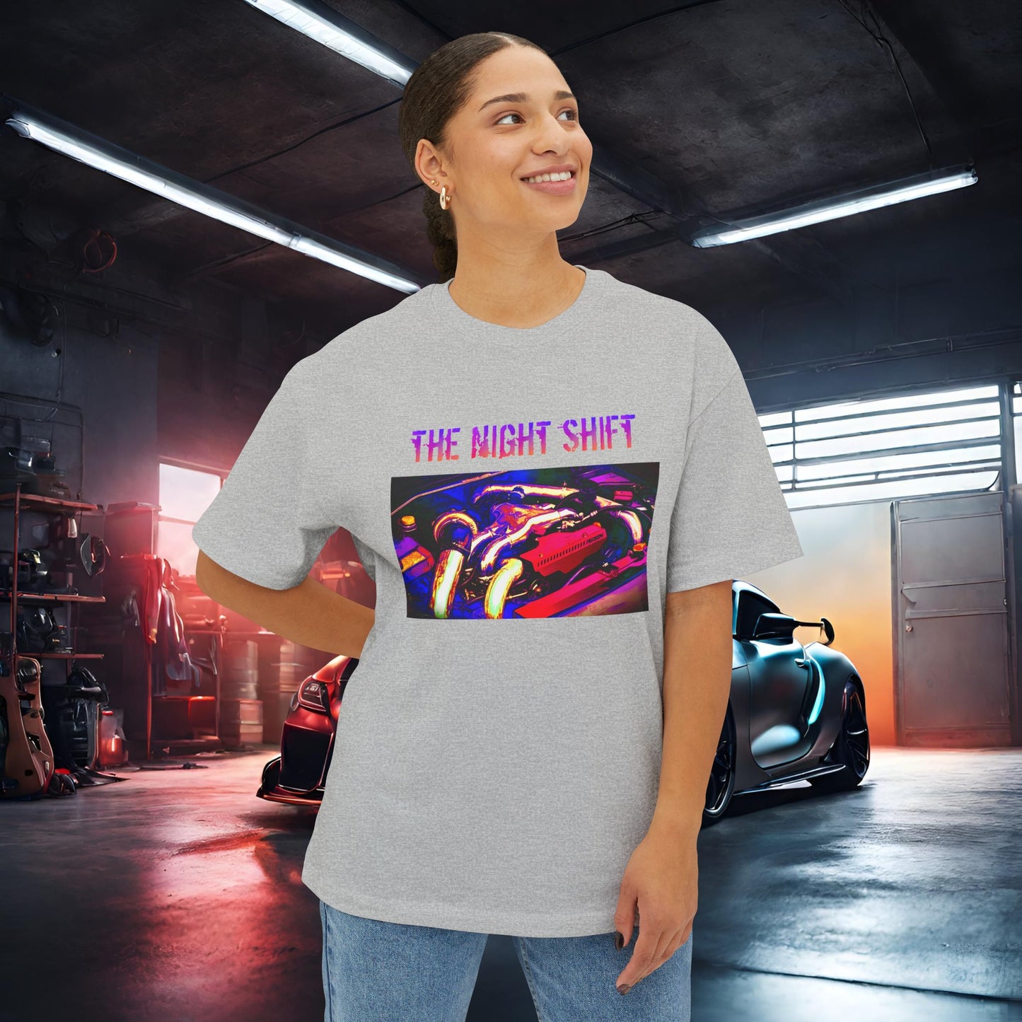 EJ257 Synthwave-Premium, Ultra Soft Unisex Oversized Boxy Tee