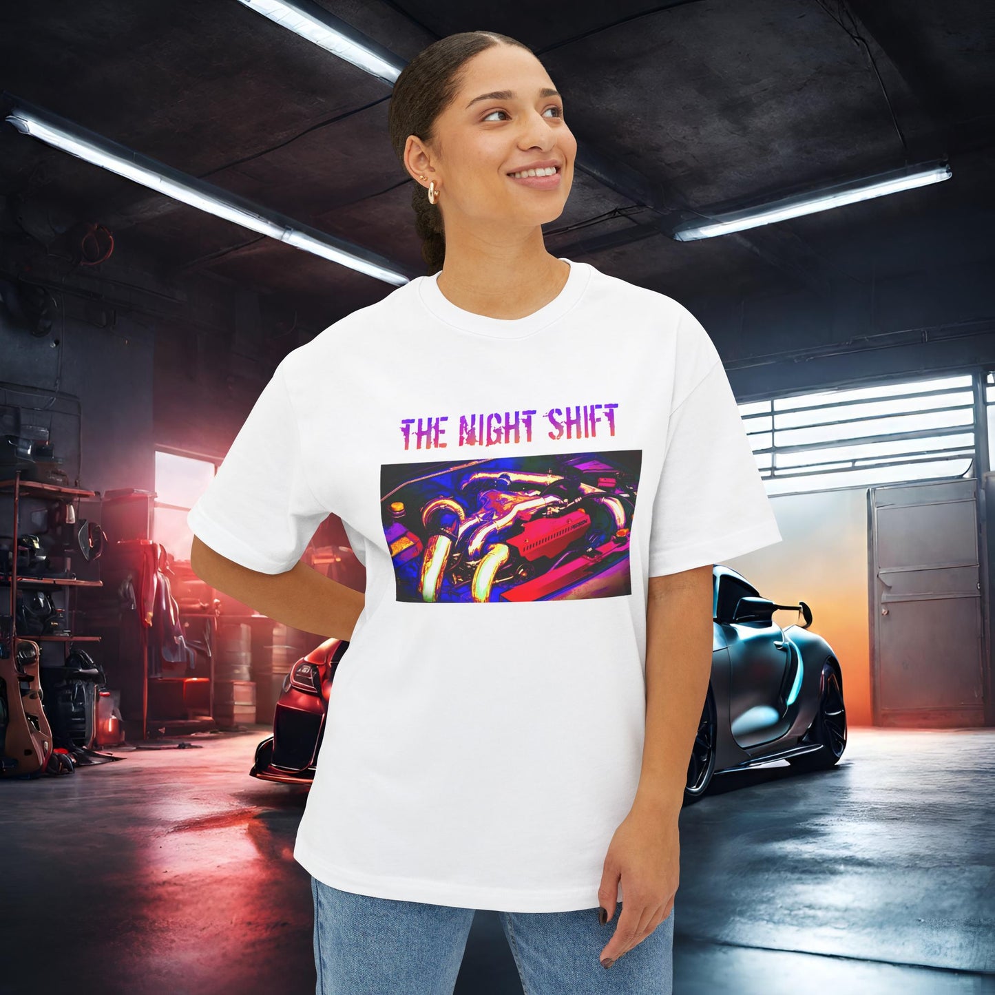 EJ257 Synthwave-Premium, Ultra Soft Unisex Oversized Boxy Tee