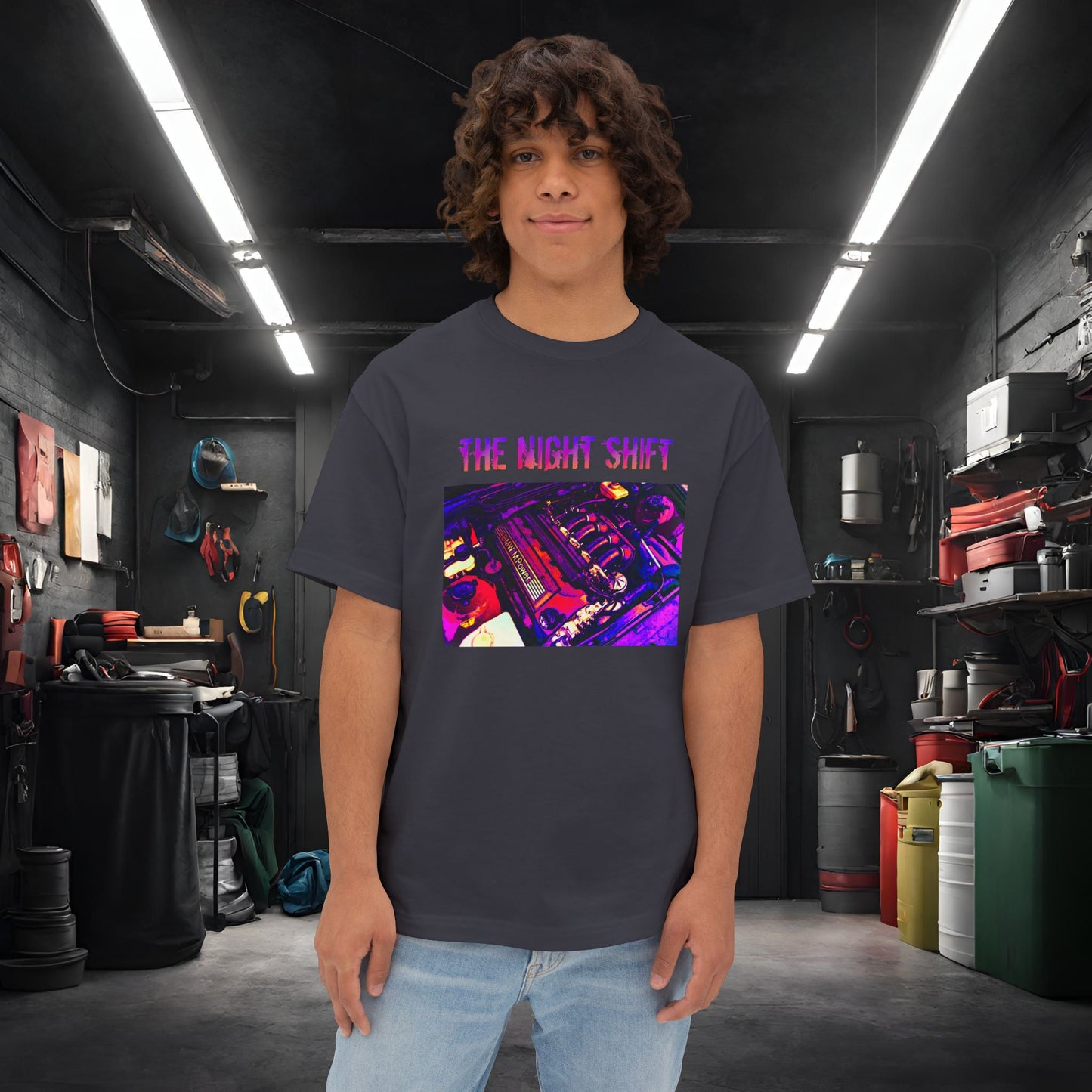 S50B32 Synthwave-Premium, Ultra Soft Unisex Oversized Boxy Tee