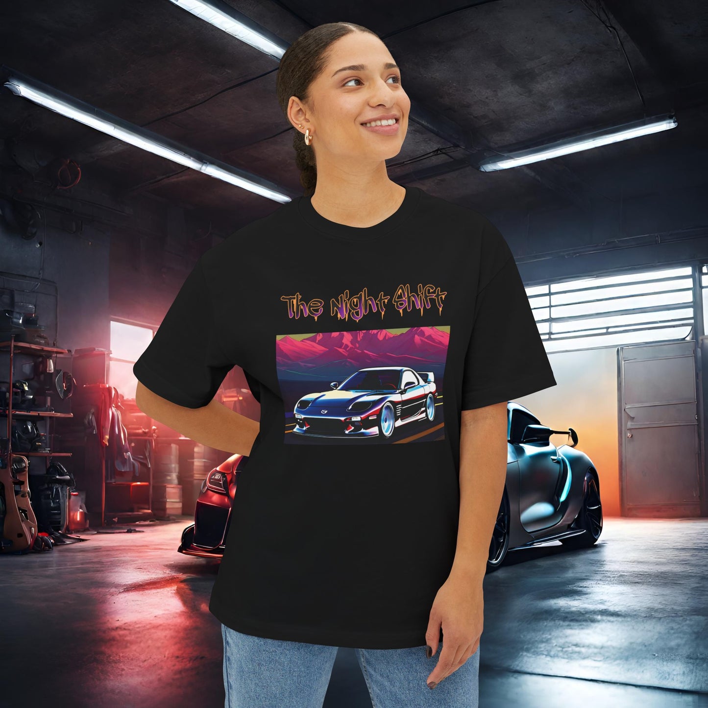 Mazda RX7 Cruising-Premium, Ultra Soft Unisex Oversized Boxy Tee