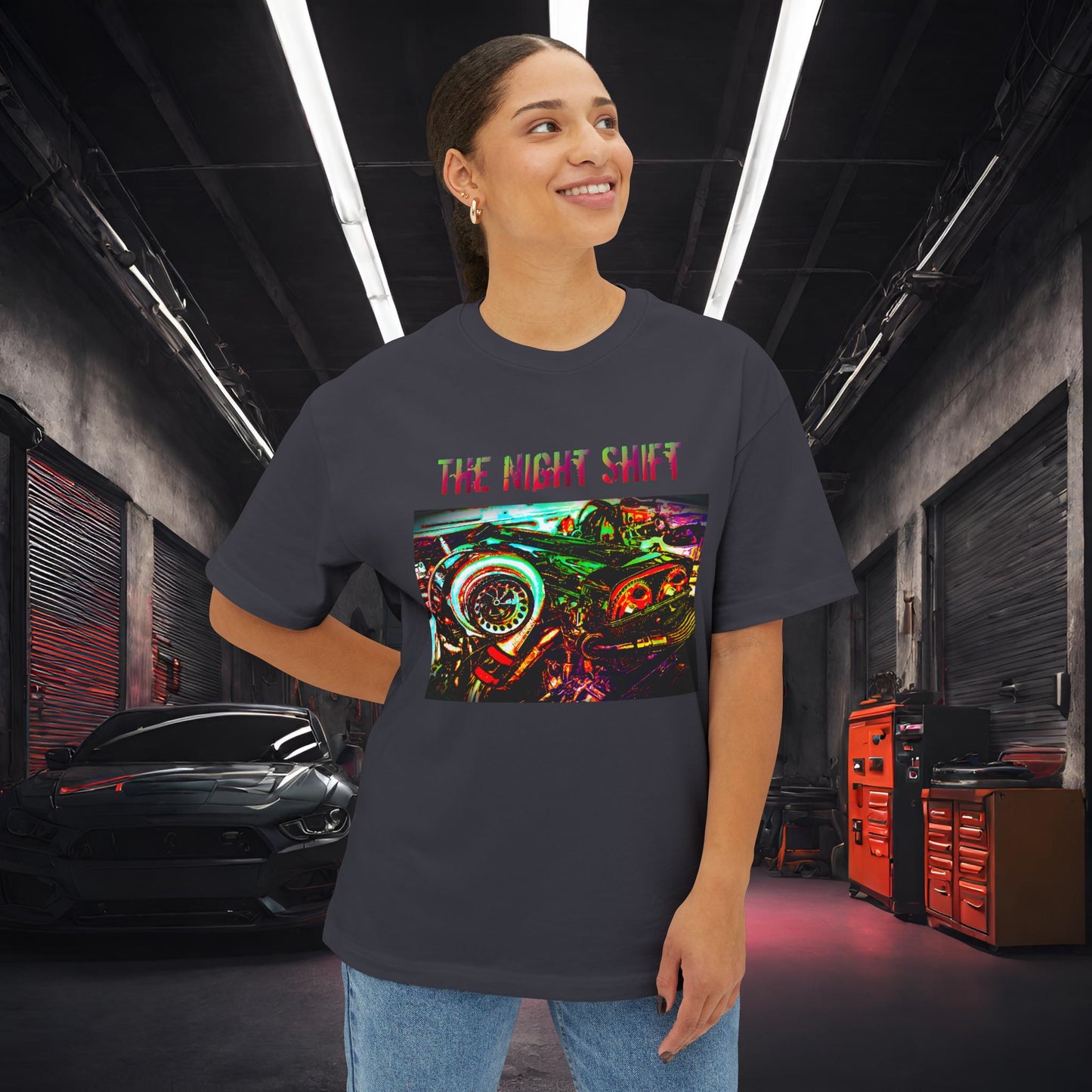 2JZ-GTE Single Turbo Synthwave-Premium, Ultra Soft Unisex Oversized Boxy Tee