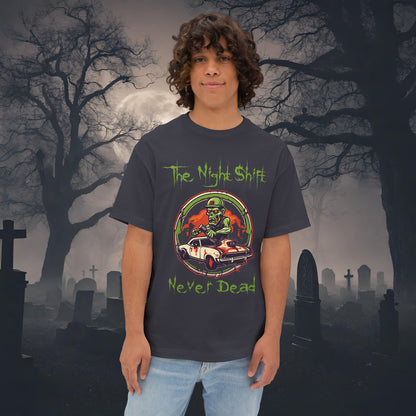 Never Dead Zombie Muscle Car-Premium, Ultra Soft Unisex Oversized Boxy Tee