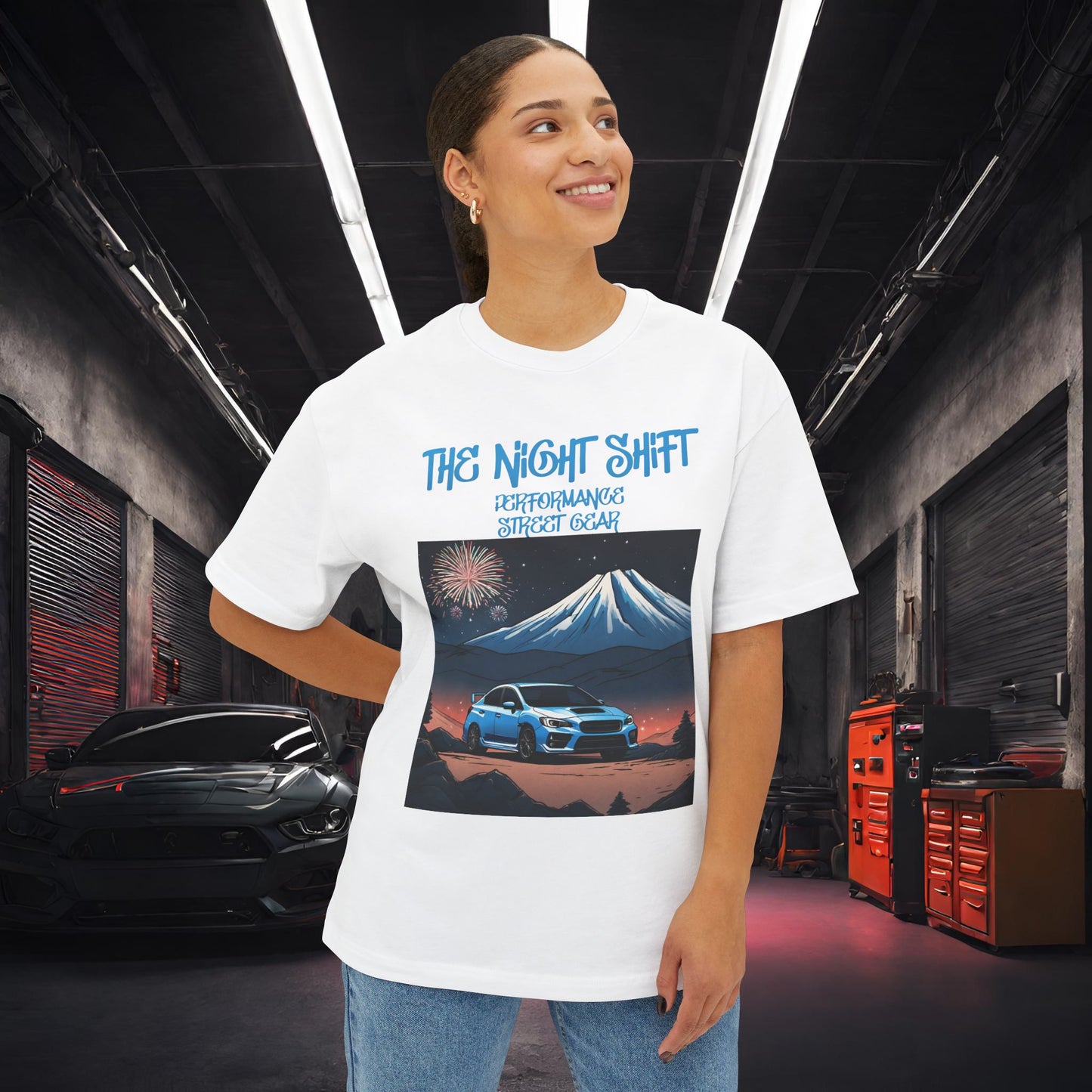 Subaru WRX/STI Fireworks In The Mountains-Premium, Ultra Soft Unisex Oversized Boxy Tee