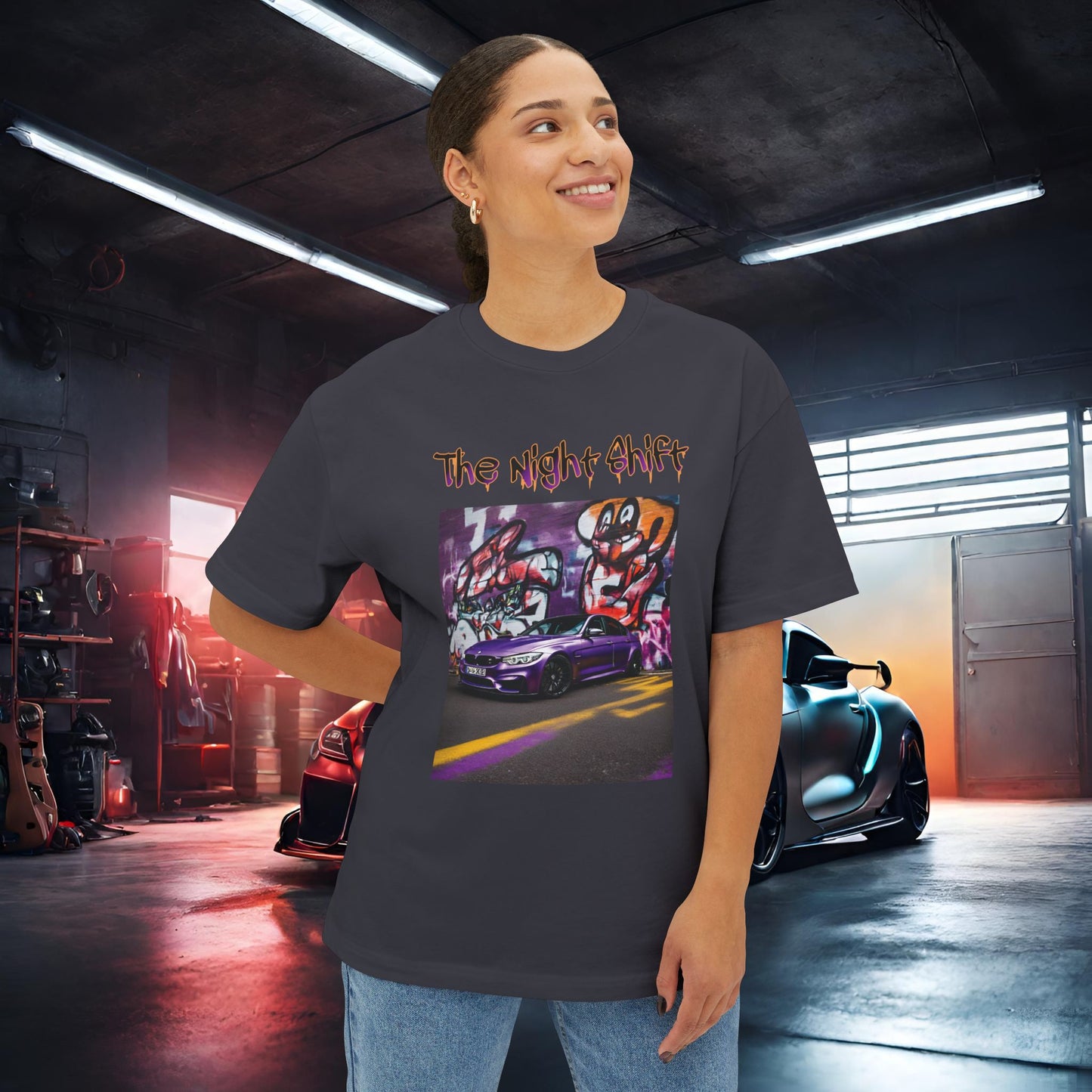 BMW M3 Graffiti-Premium, Ultra Soft Unisex Oversized Boxy Tee