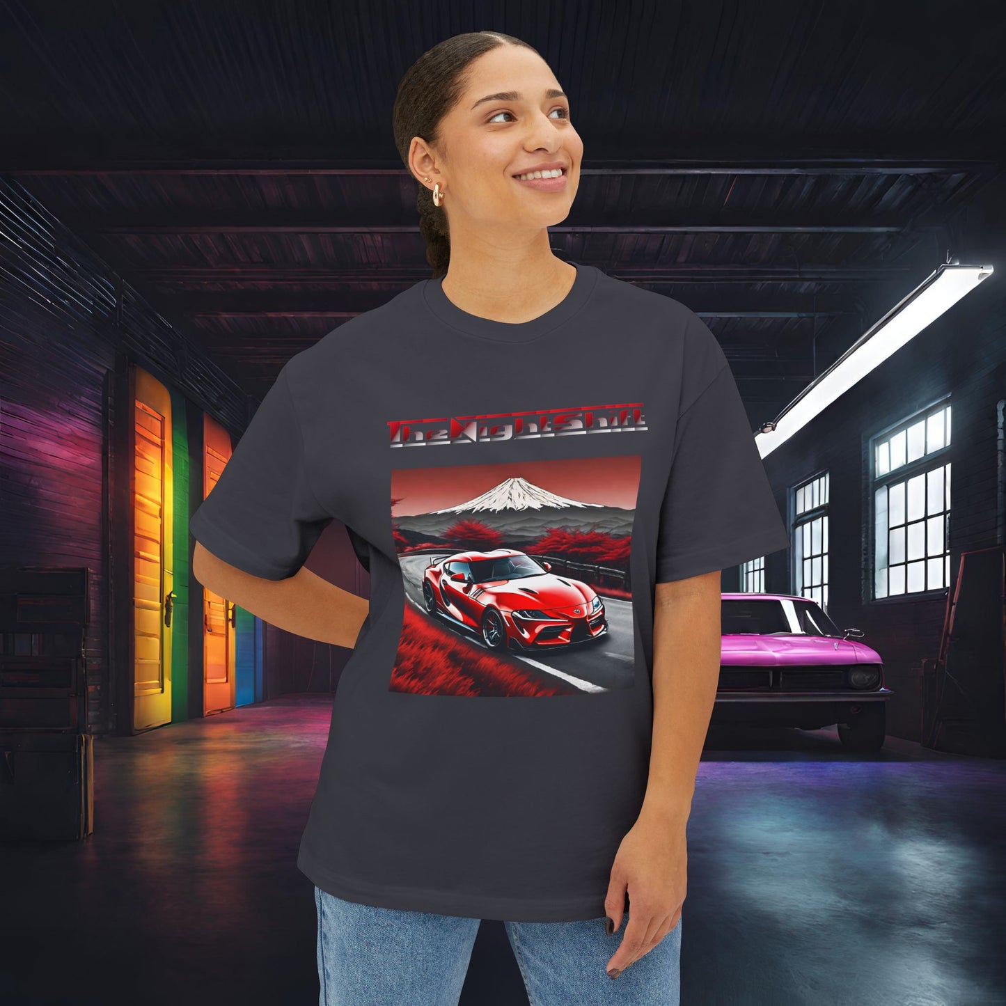 Toyota Supra MK-V Mt Fuji-Premium, Ultra Soft, Unisex Oversized Boxy Tee