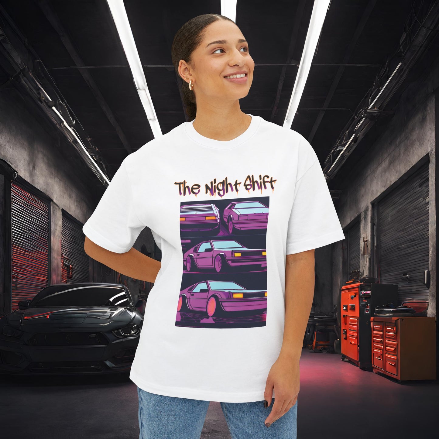 Time Warp-Premium, Ultra Soft Synthwave Unisex Oversized Boxy Tee