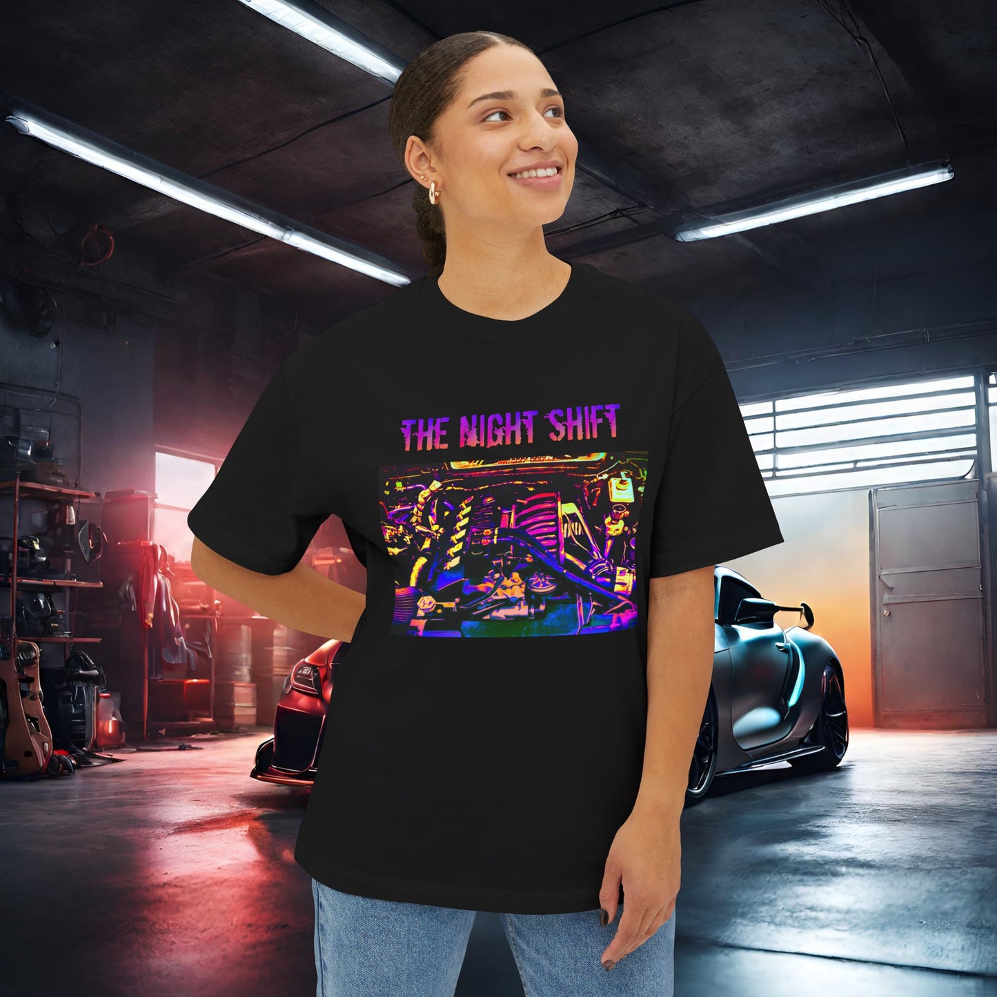 S50B32 Synthwave-Premium, Ultra Soft Unisex Oversized Boxy Tee