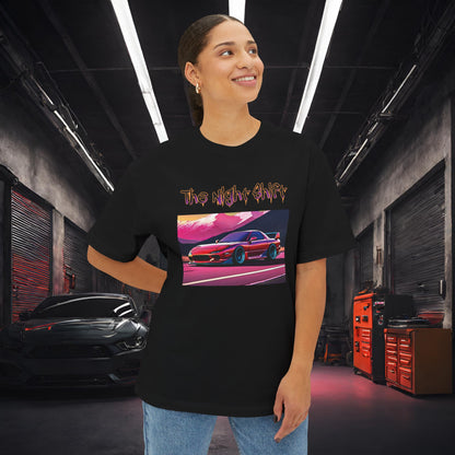 Mazda RX7 Synthwave-Premium, Ultra Soft Unisex Oversized Boxy Tee