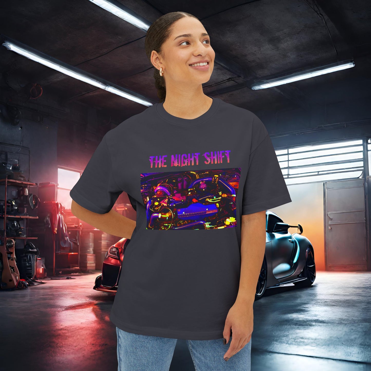 EJ257 Synthwave-Premium, Ultra Soft Unisex Oversized Boxy Tee