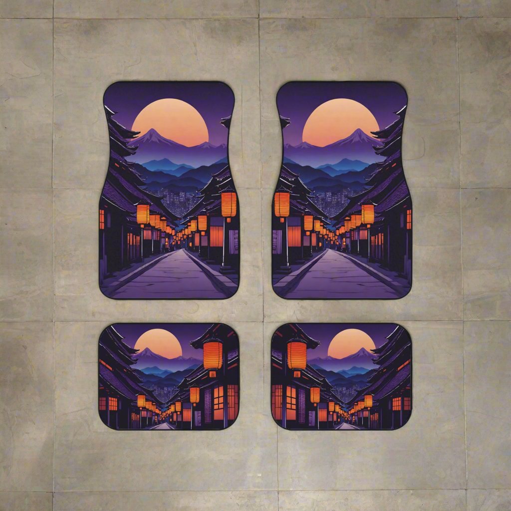 Lamplight Japanese Traditional Village-Premium, High Quality Car Floor Mats (Set of 4)