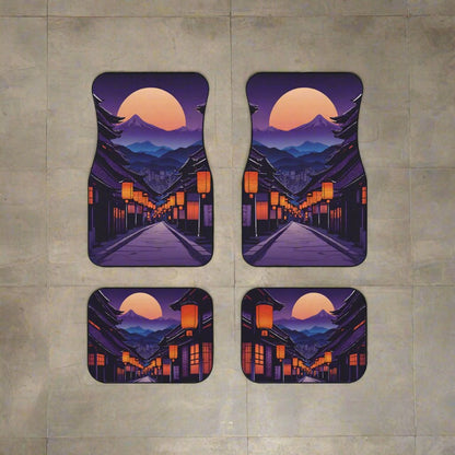 Lamplight Japanese Traditional Village-Premium, High Quality Car Floor Mats (Set of 4)