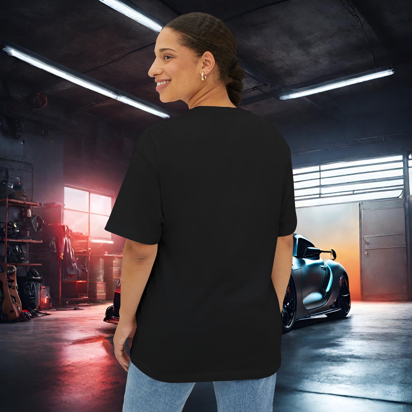 Nissan 240sx Silvia Japanese Traditional Village-Unisex Oversized Boxy Tee