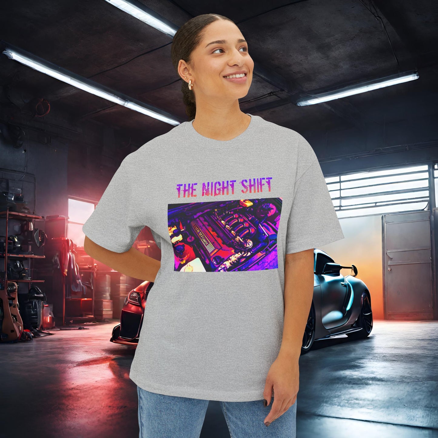 S50B32 Synthwave-Premium, Ultra Soft Unisex Oversized Boxy Tee