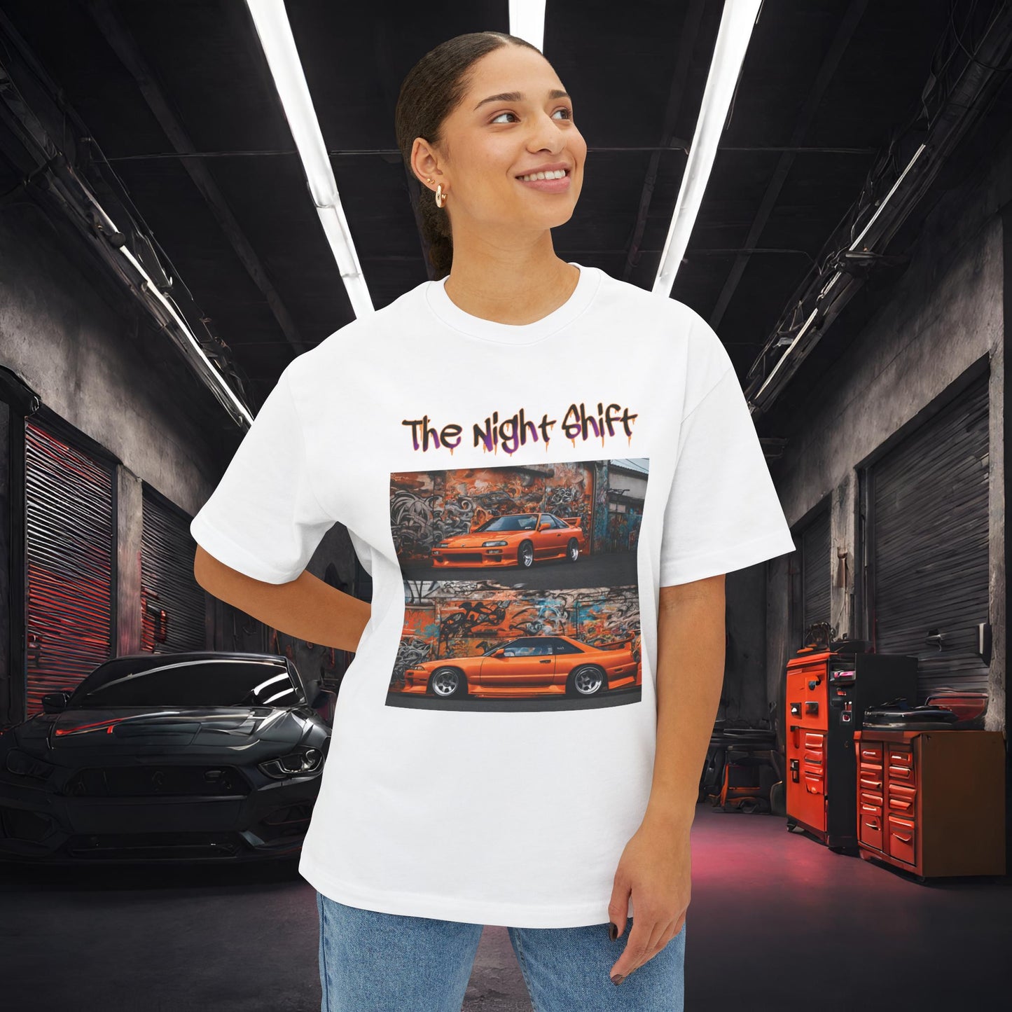 Nissan 240sx Double Stack Graffiti-Premium, Ultra Soft Unisex Oversized Boxy Tee