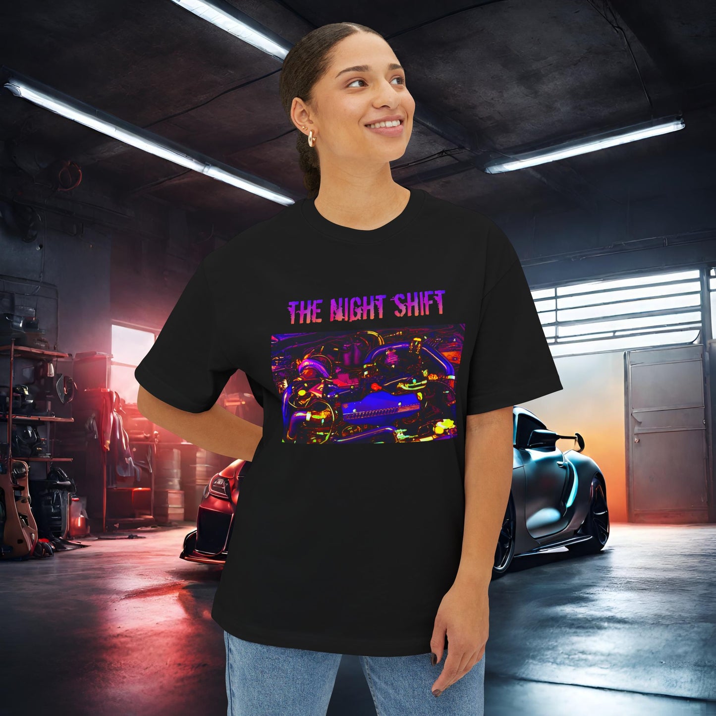 EJ257 Synthwave-Premium, Ultra Soft Unisex Oversized Boxy Tee