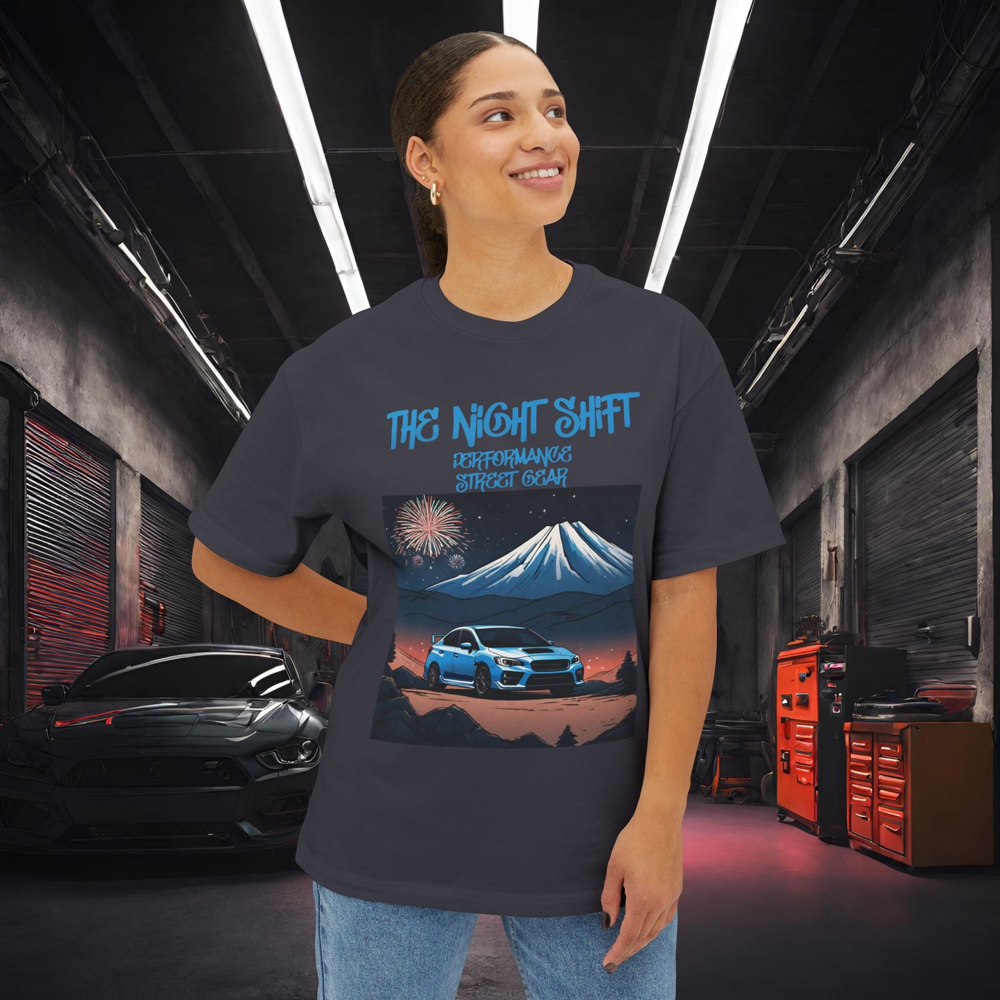 Subaru WRX/STI Fireworks In The Mountains-Premium, Ultra Soft Unisex Oversized Boxy Tee