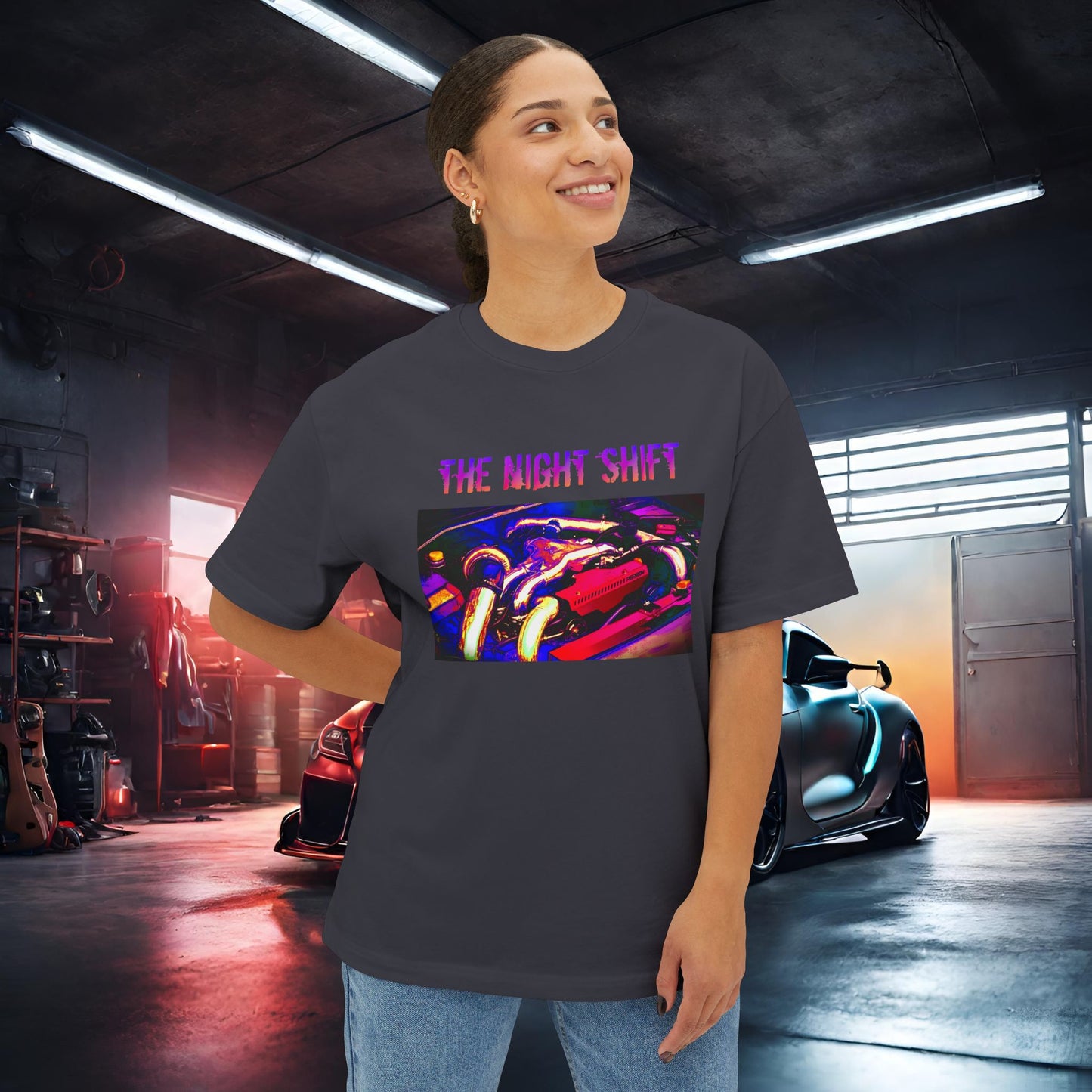 EJ257 Synthwave-Premium, Ultra Soft Unisex Oversized Boxy Tee