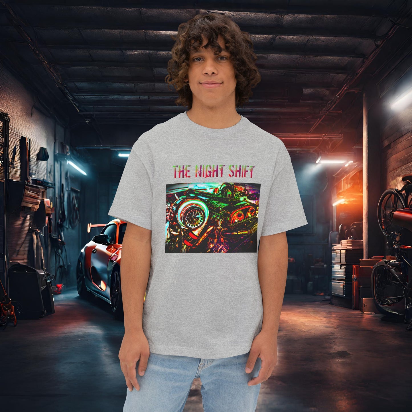 2JZ-GTE Single Turbo Synthwave-Premium, Ultra Soft Unisex Oversized Boxy Tee