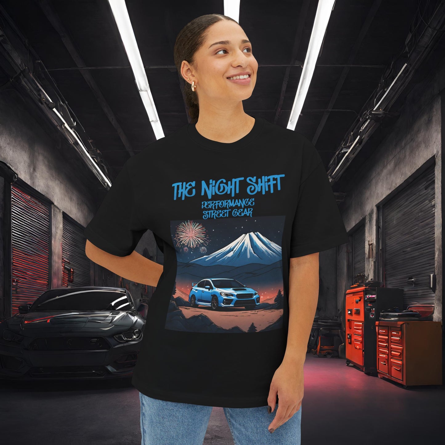 Subaru WRX/STI Fireworks In The Mountains-Premium, Ultra Soft Unisex Oversized Boxy Tee