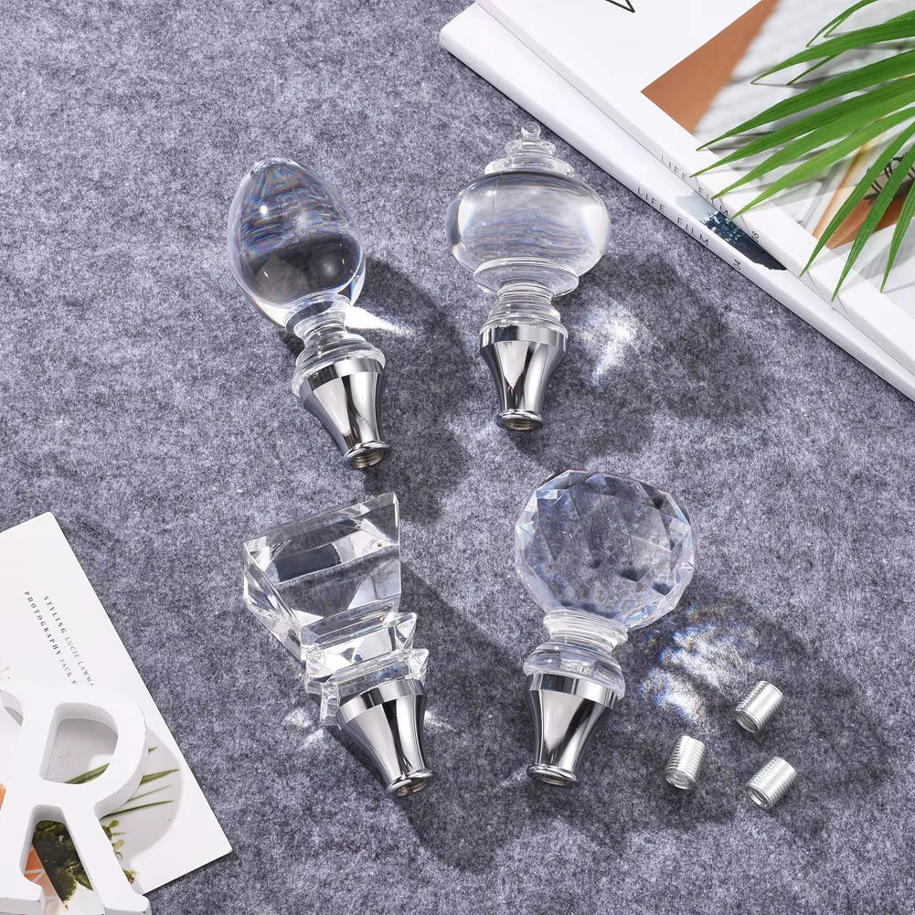 Transparent Acrylic Diamond Shape Gear Shift Knob Auto Lever Shifter Gear Knob Handle Fit MT Manual at Automatic Trans Car