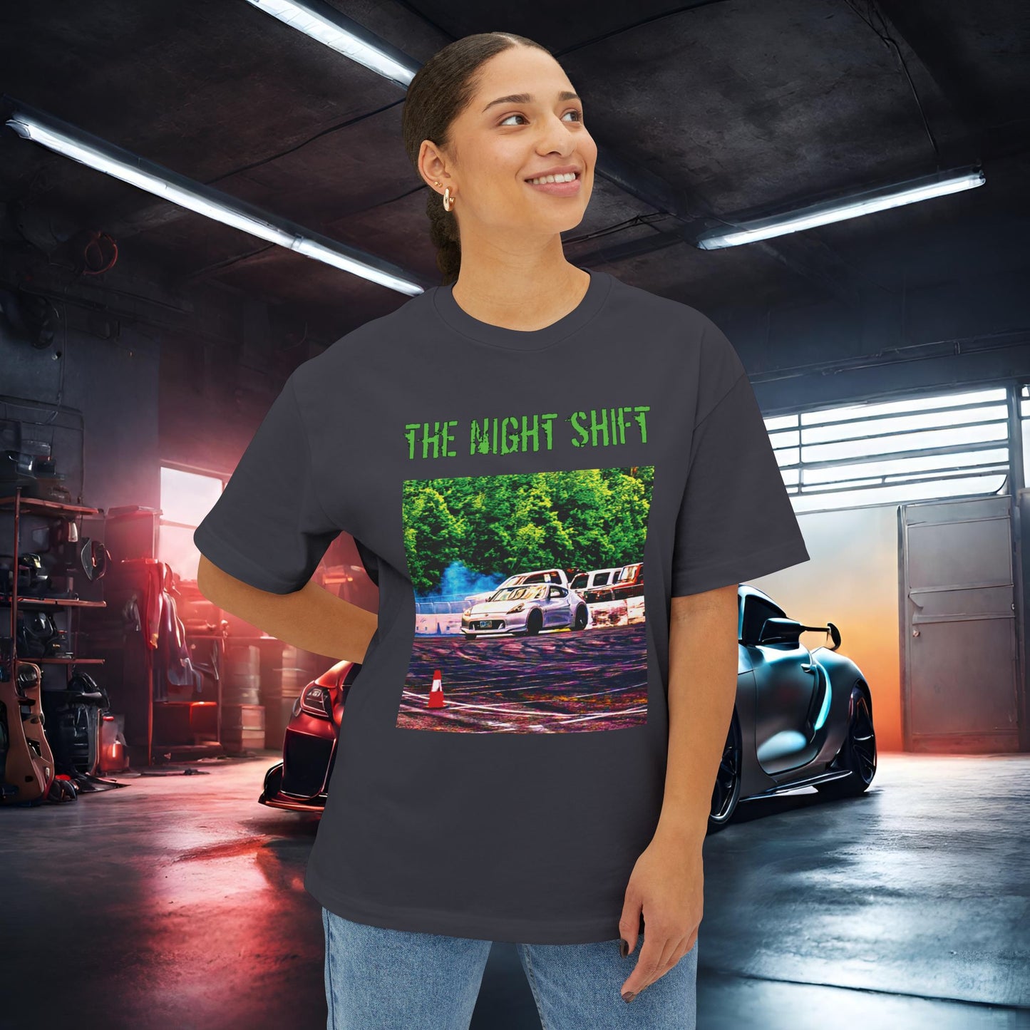 Nissan 370z Drifting Nedco NHMS-Premium, Ultra Soft Unisex Oversized Boxy Tee