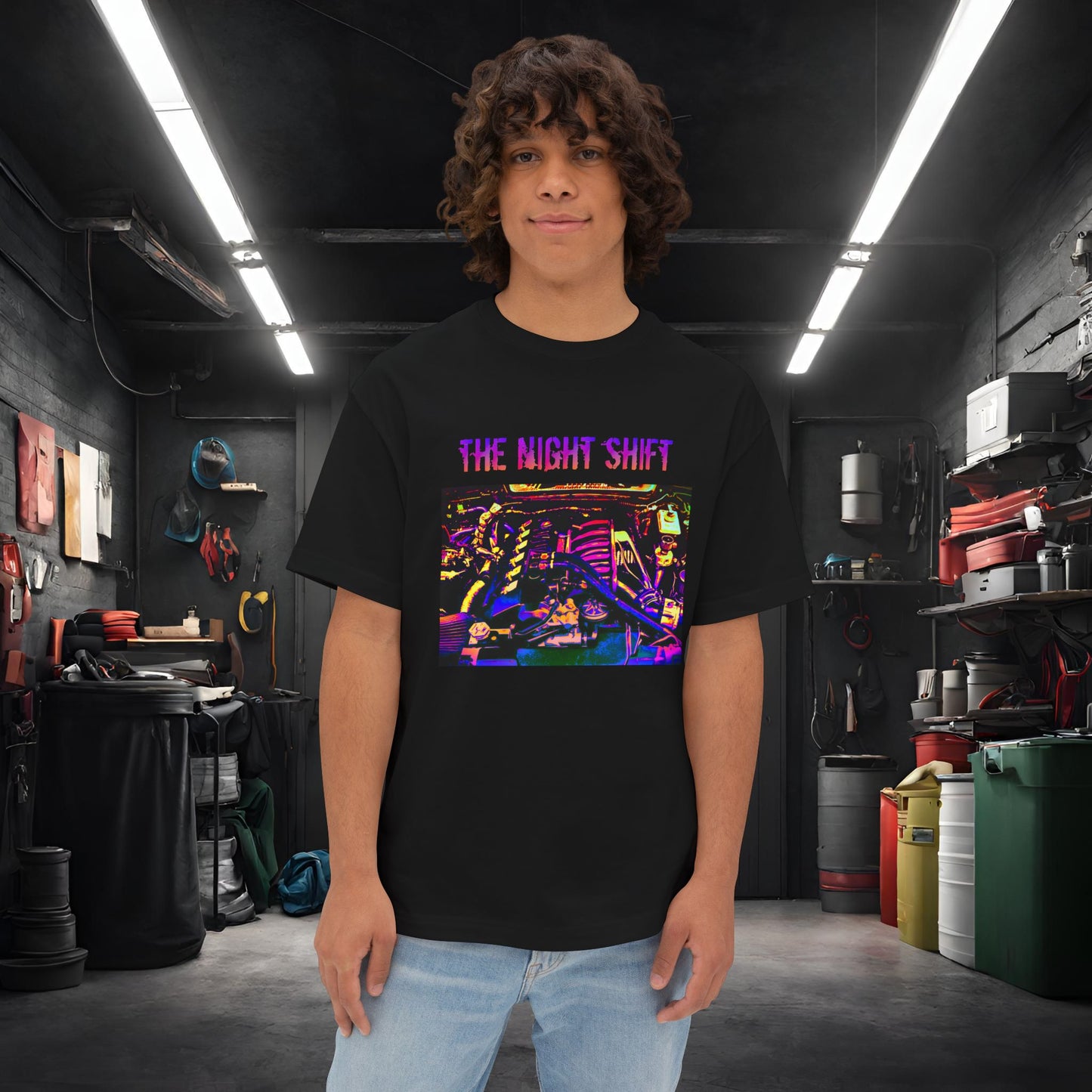 S50B32 Synthwave-Premium, Ultra Soft Unisex Oversized Boxy Tee