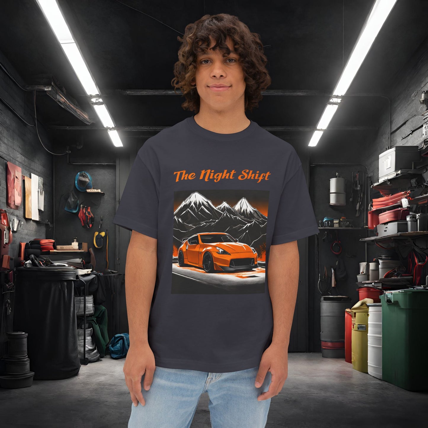 Nissan 370 Mountains-Premium, Ultra Soft, Unisex Oversized Boxy Tee