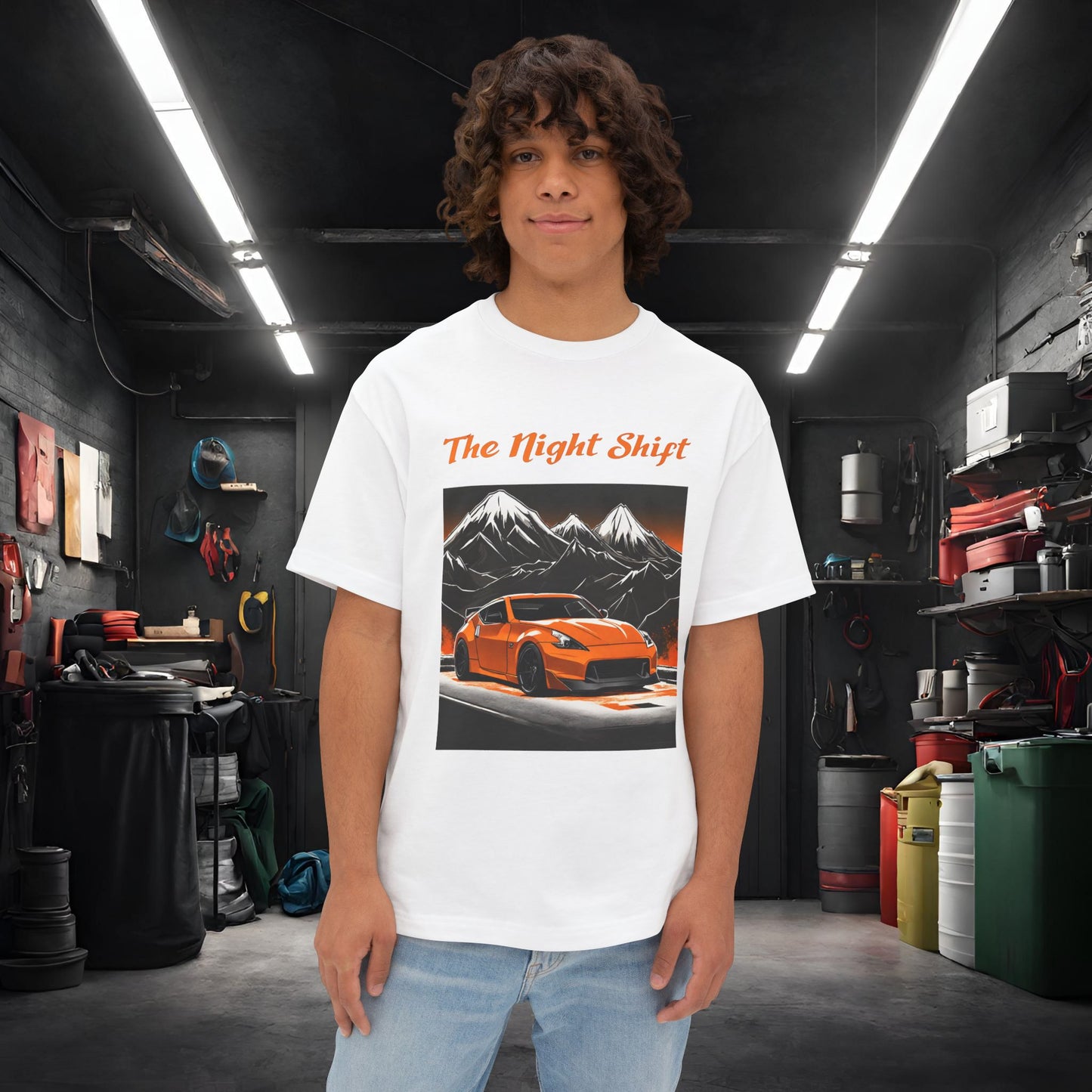 Nissan 370 Mountains-Premium, Ultra Soft, Unisex Oversized Boxy Tee