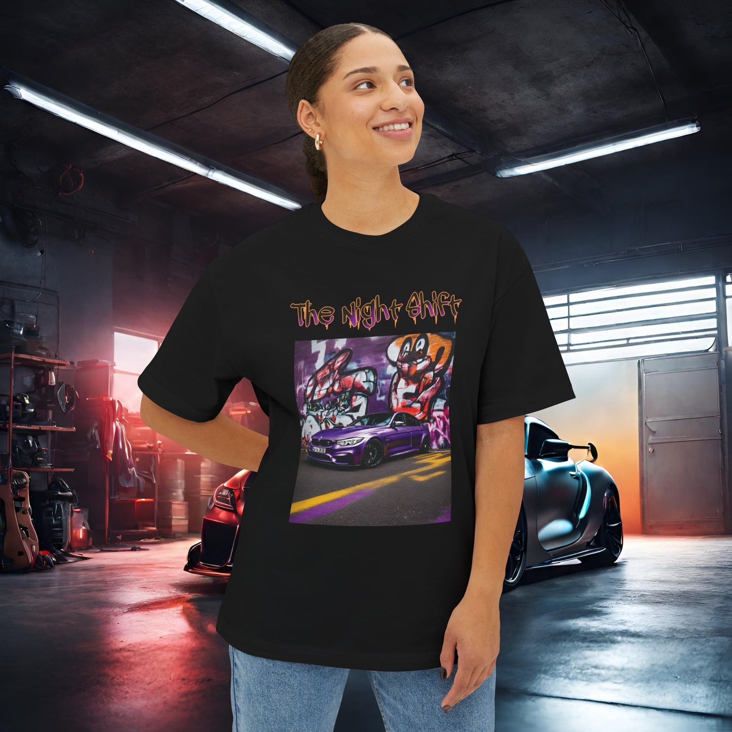 BMW M3 Graffiti-Premium, Ultra Soft Unisex Oversized Boxy Tee