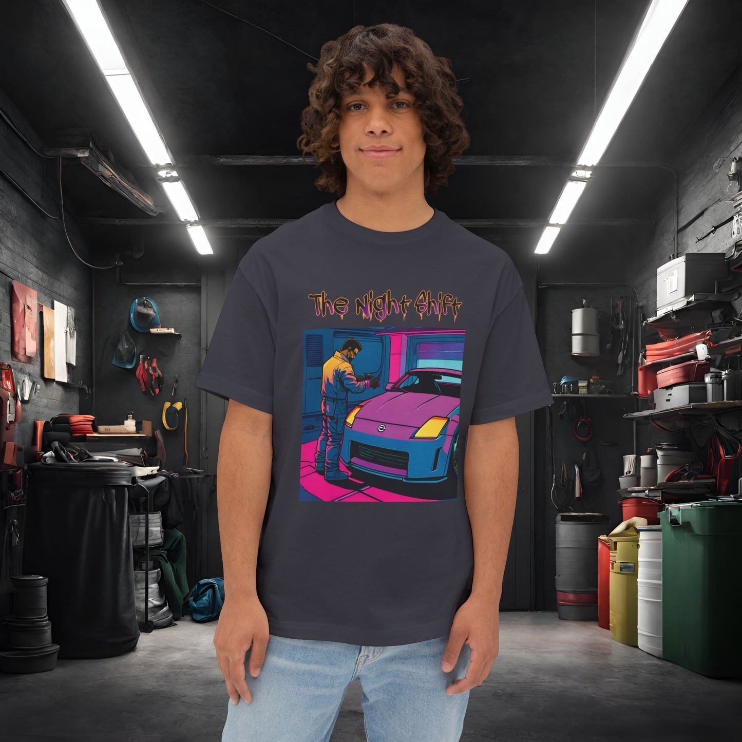 Nissan 350z Garage Queen Synthwave-Premium, Ultra Soft Unisex Oversized Boxy Tee