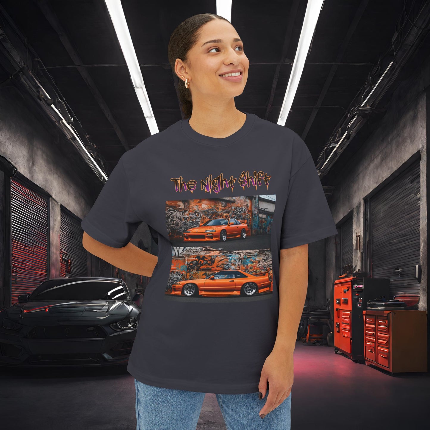 Nissan 240sx Double Stack Graffiti-Premium, Ultra Soft Unisex Oversized Boxy Tee