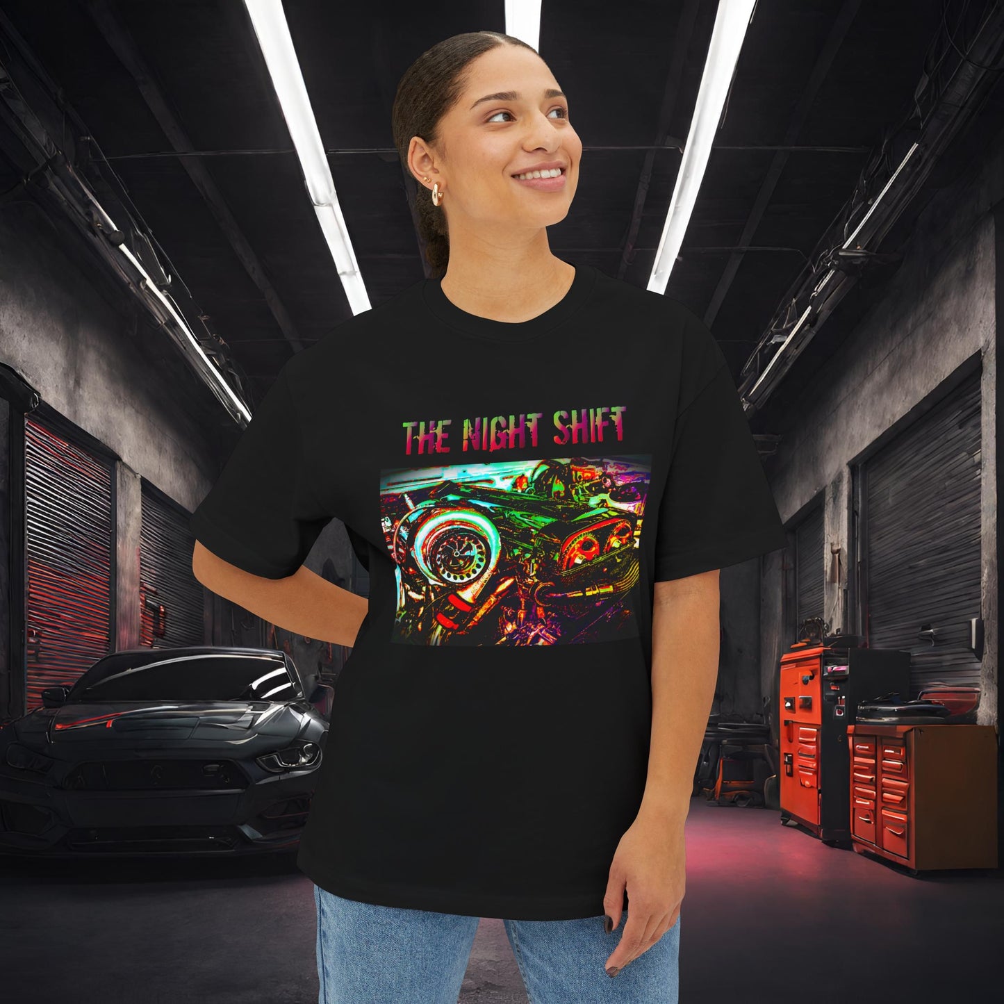 2JZ-GTE Single Turbo Synthwave-Premium, Ultra Soft Unisex Oversized Boxy Tee