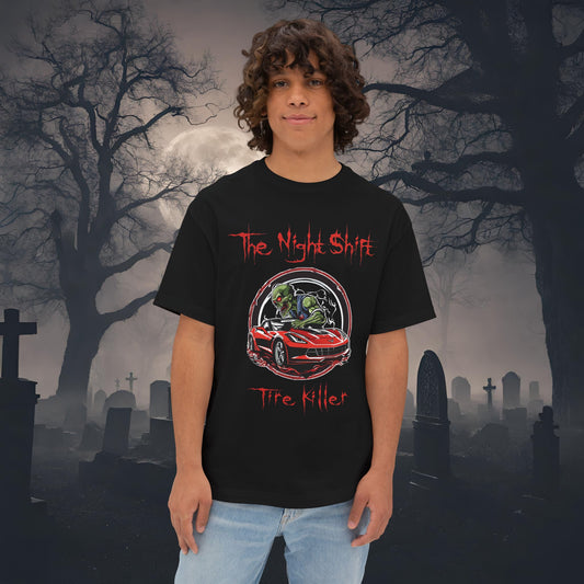 Tire Killer Zombie Corvette-Premium, Ultra Soft Unisex Oversized Boxy Tee