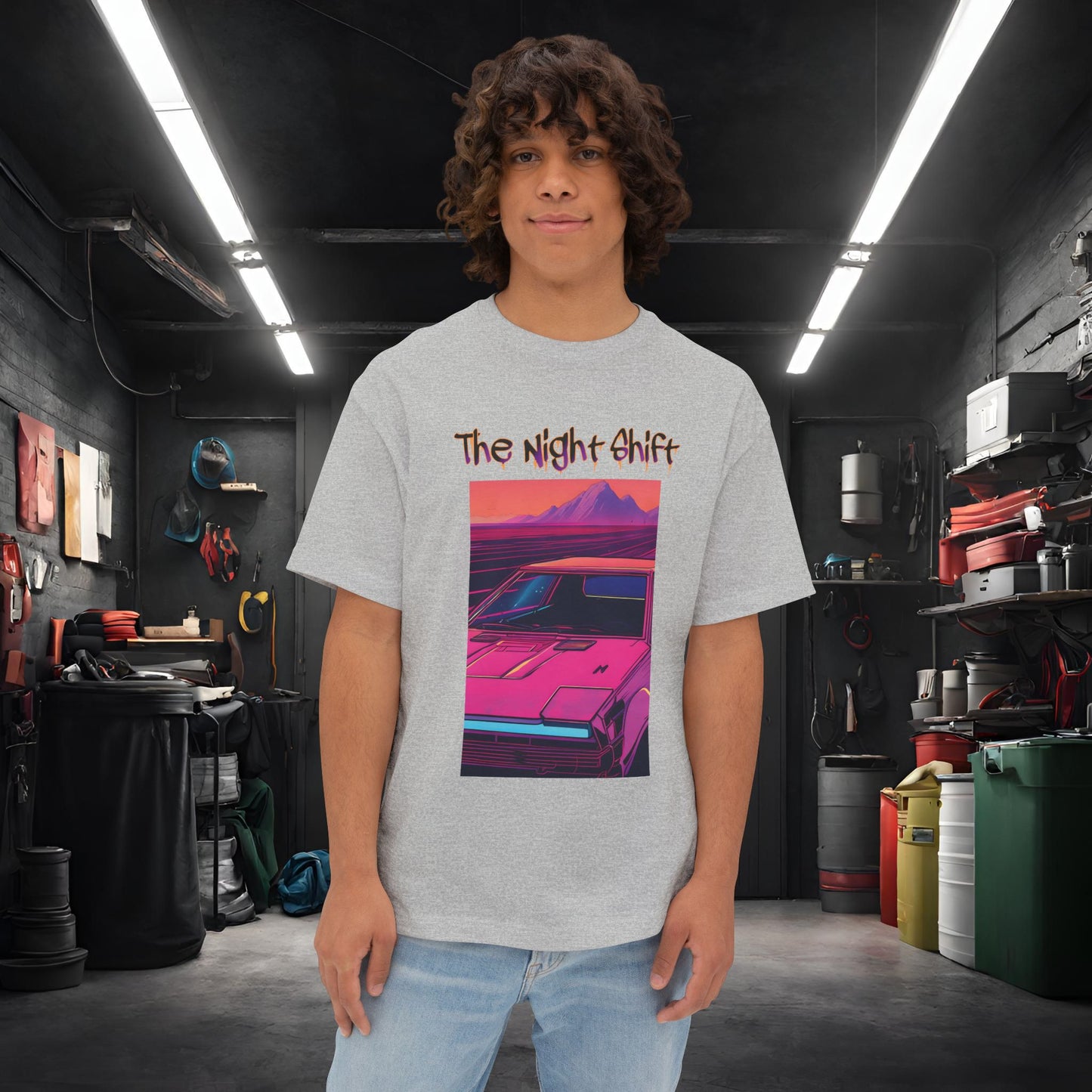 Nostalgic Synthwave-Premium, Ultra Soft Unisex Oversized Boxy Tee