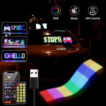 LED Matrix Pixel Screen Panel USB 5V Addressable Scrolling Sign LED Display Bluetooth DIY RGB Pattern Graffiti Text for Car Shop