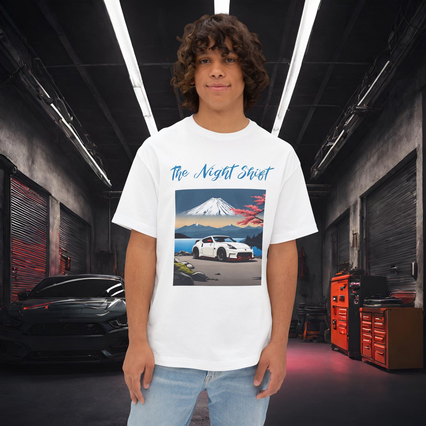 Nissan 370 Mt Fuji-Premium, Ultra Soft, Unisex Oversized Boxy Tee