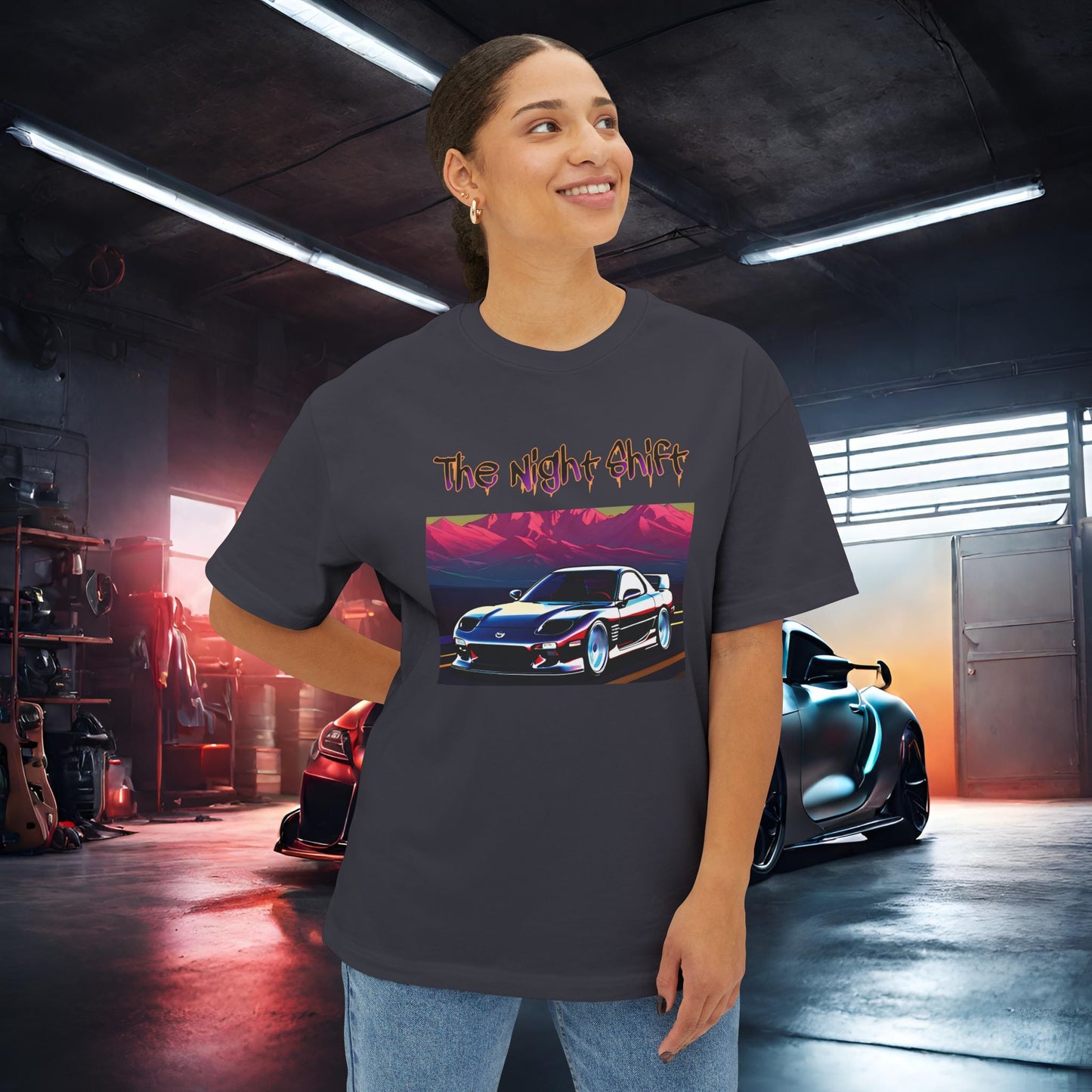 Mazda RX7 Cruising-Premium, Ultra Soft Unisex Oversized Boxy Tee