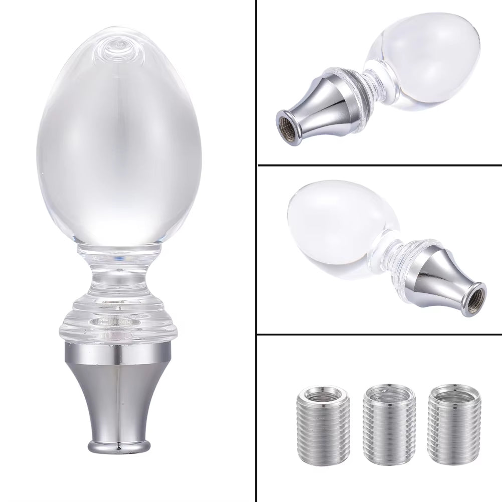 Transparent Acrylic Diamond Shape Gear Shift Knob Auto Lever Shifter Gear Knob Handle Fit MT Manual at Automatic Trans Car