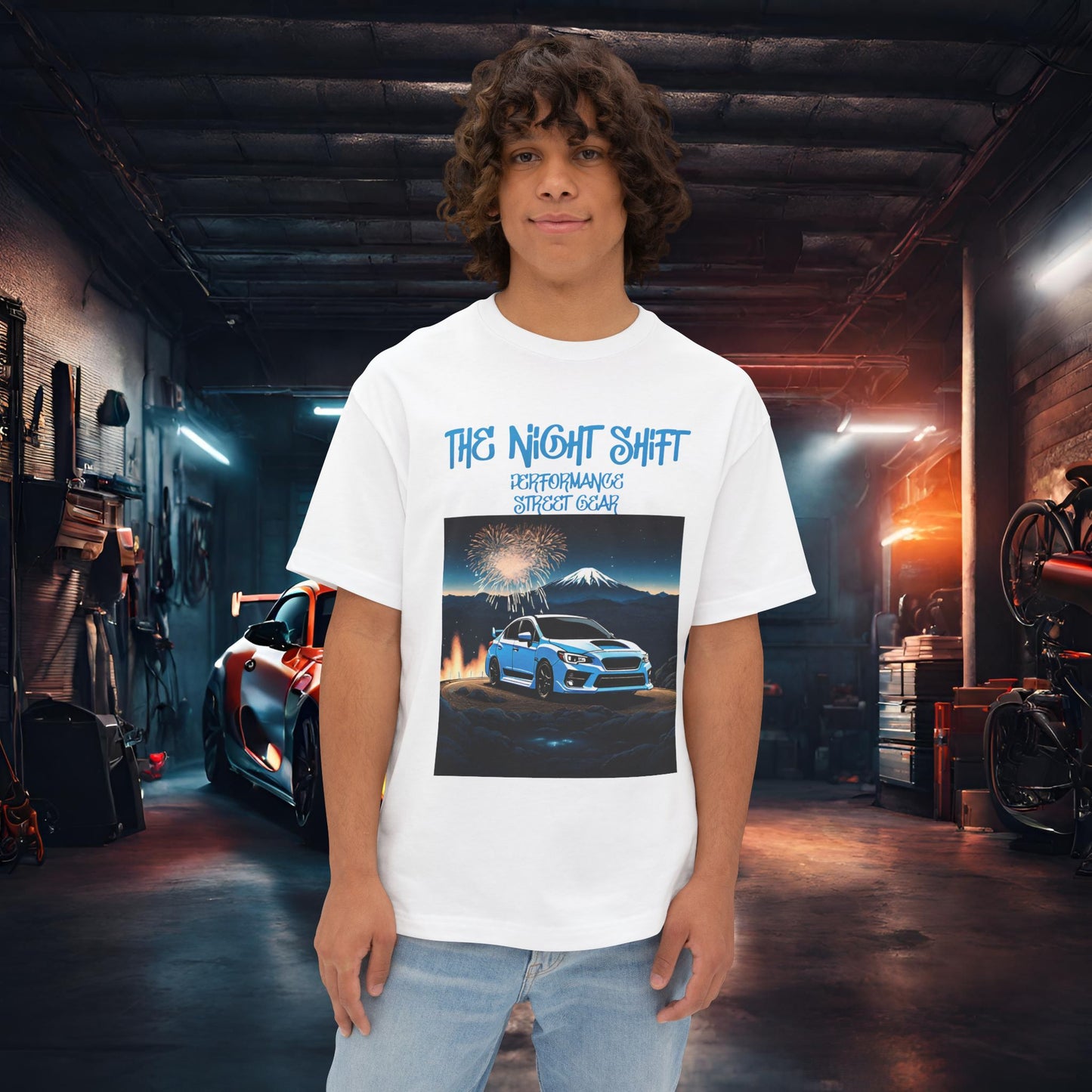 Subaru WRX/STI Fireworks In The Mountains - Premium, Ultra Soft Unisex Oversized Boxy Tee