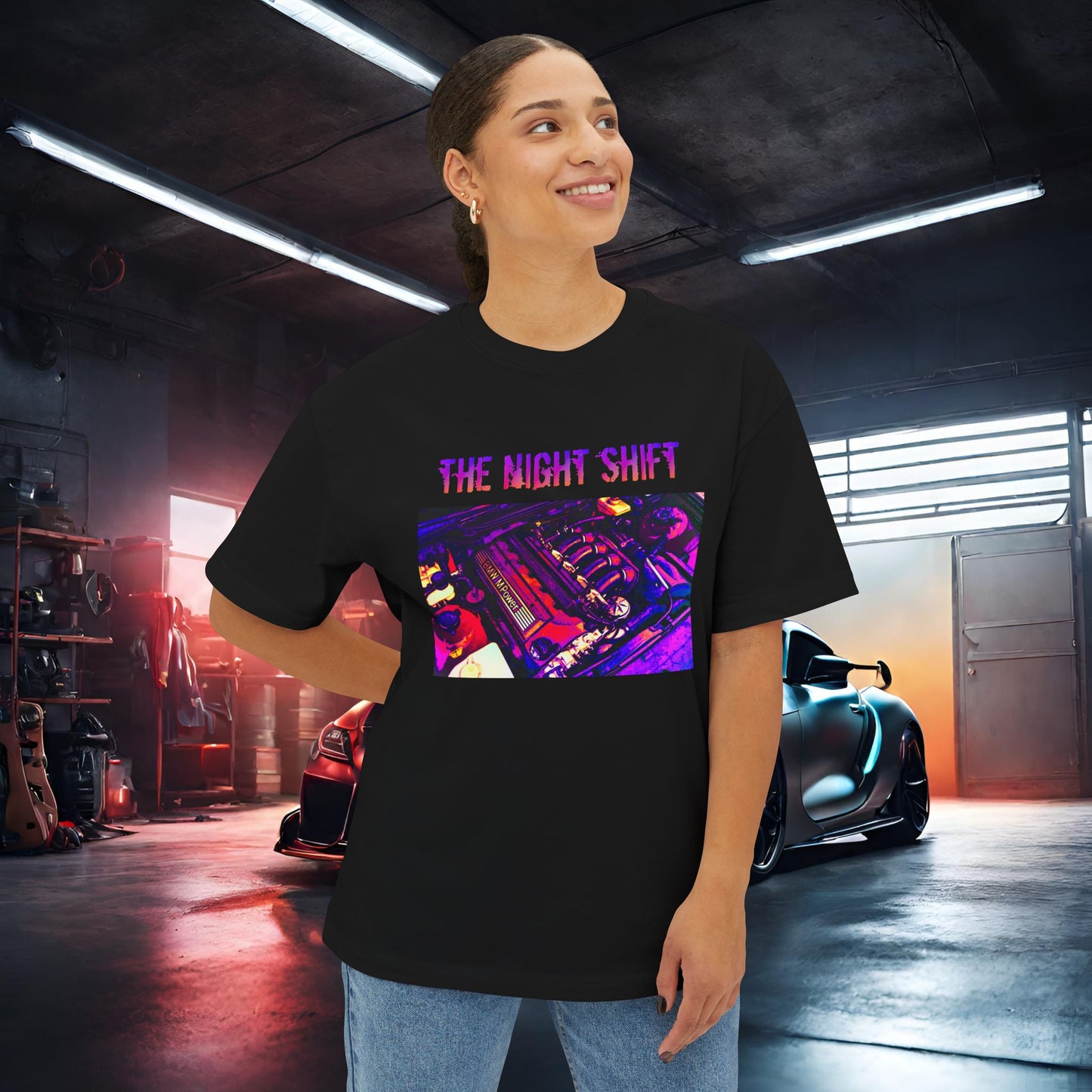 S50B32 Synthwave-Premium, Ultra Soft Unisex Oversized Boxy Tee