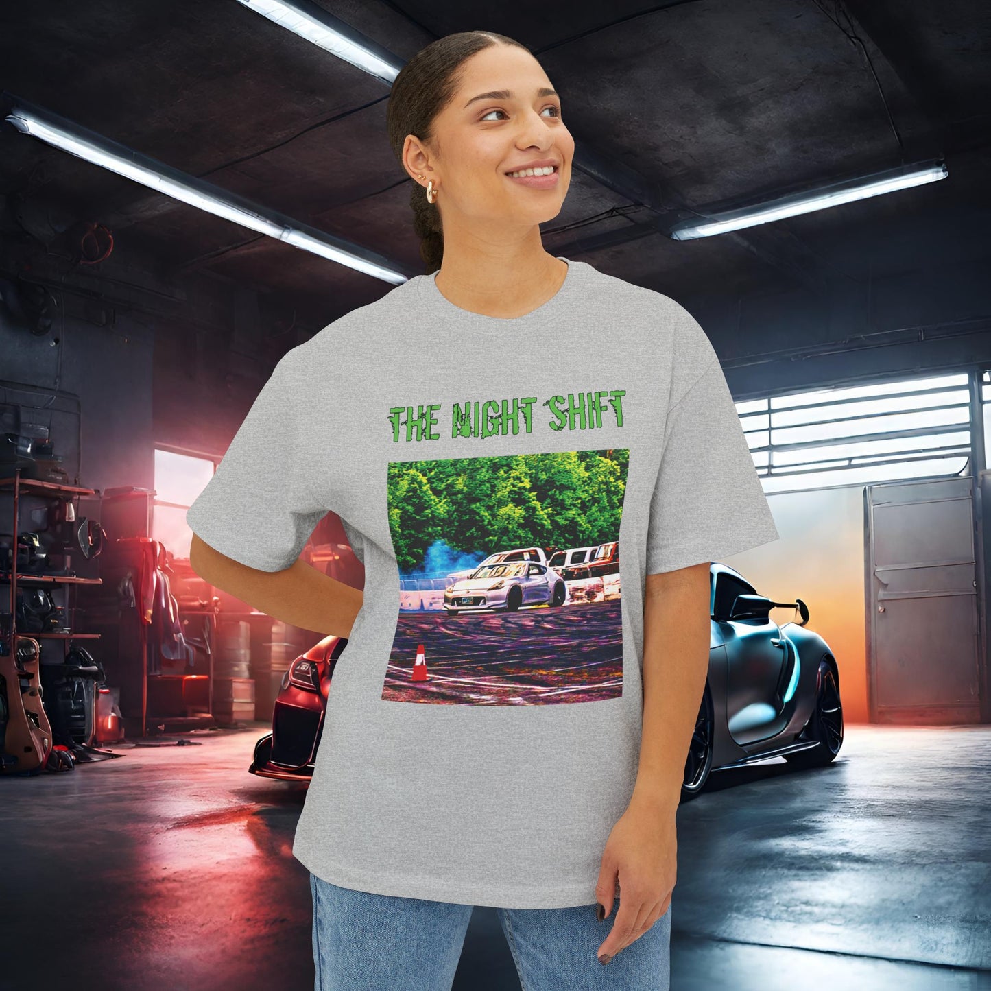 Nissan 370z Drifting Nedco NHMS-Premium, Ultra Soft Unisex Oversized Boxy Tee