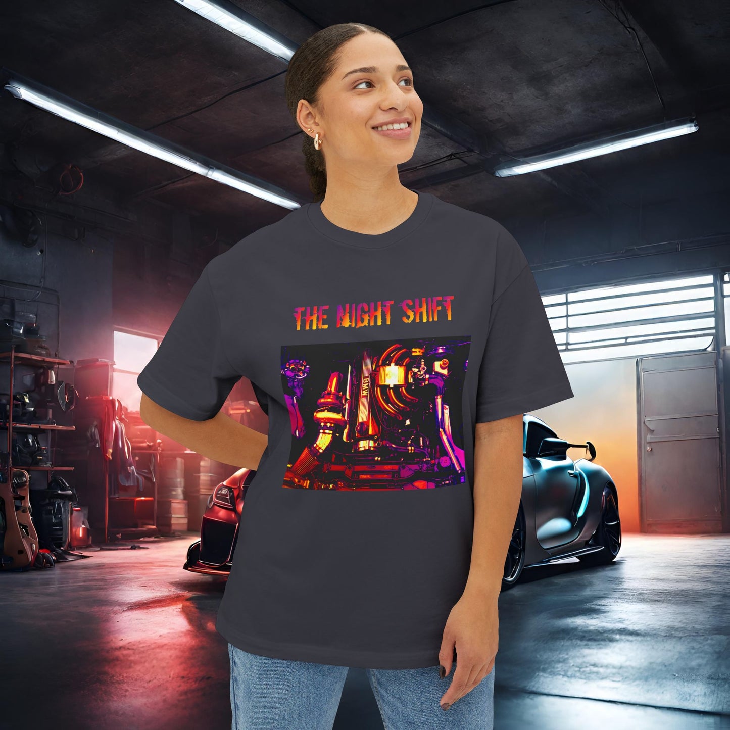 M20B30 Synthwave-Premium, Ultra Soft Unisex Oversized Boxy Tee