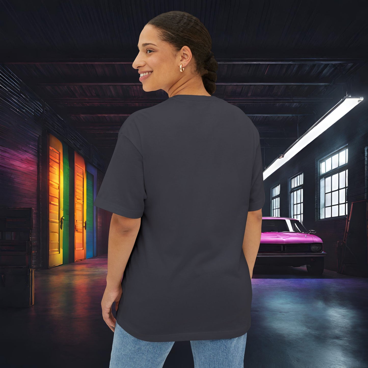 1930's Hot Rod Pick Up Urban Streets-Premium, Ultra Soft Unisex Oversized Boxy Tee